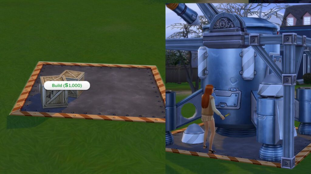 A screenshot from The Sims 4 showing how to build a rocket ship