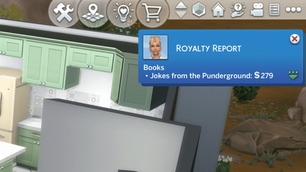 A royalty report for a sim publishing a comedy book 