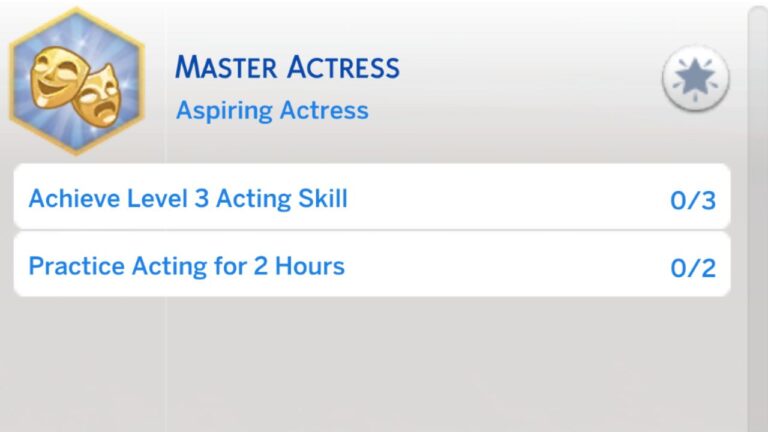 The Sims 4 Master Actor or Actress Aspiration