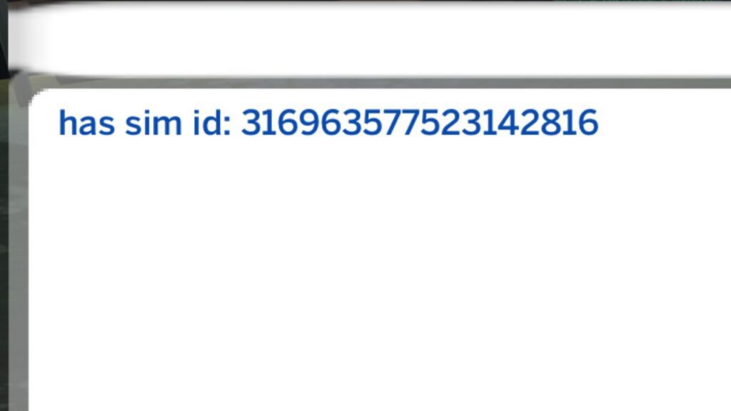 A screenshot from The Sims 4 showing the sim ID for a horse 