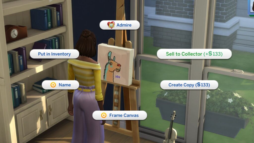 A screenshot showing how to sell to collector for paintings