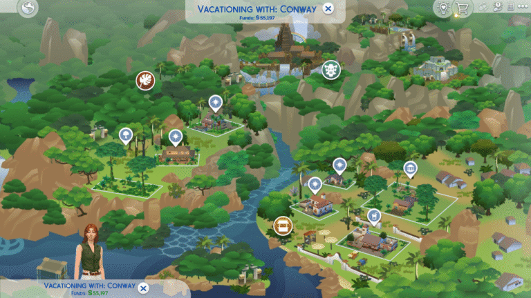 A screenshot from The Sims 4 showing the selvadorada map