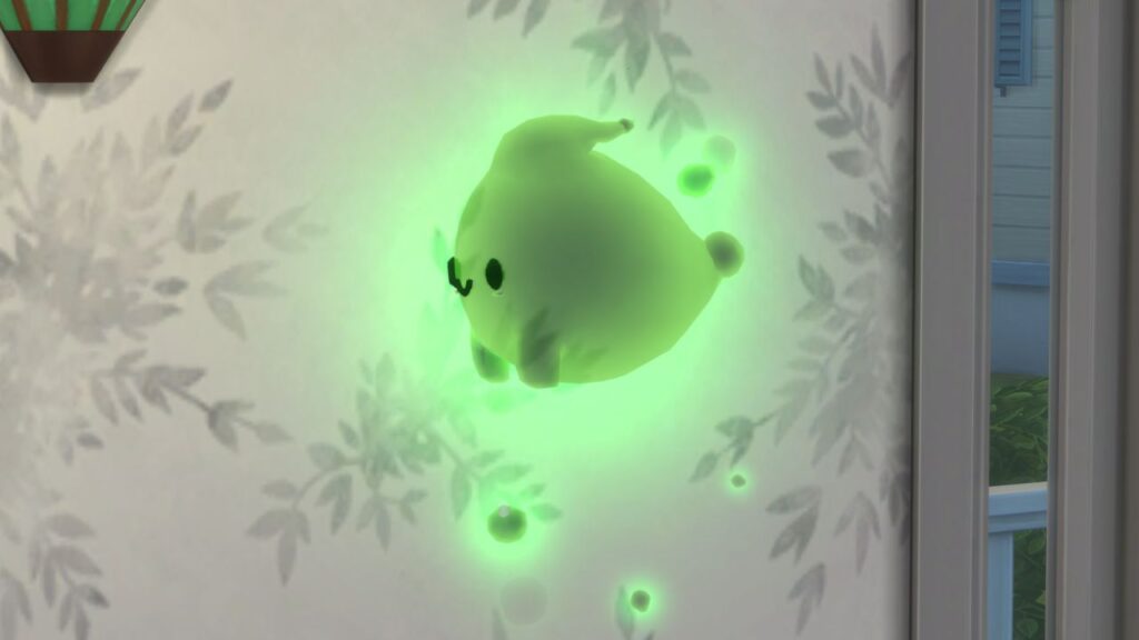 A screenshot of a Spectre floating in The Sims 4
