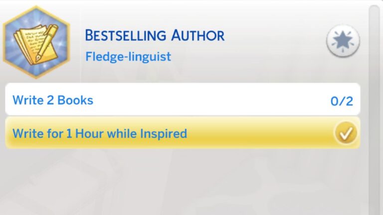 The Sims 4 Bestselling Author Aspiration