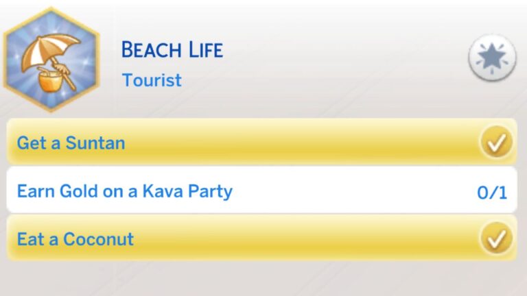 The Sims 4 Beach Life Aspiration