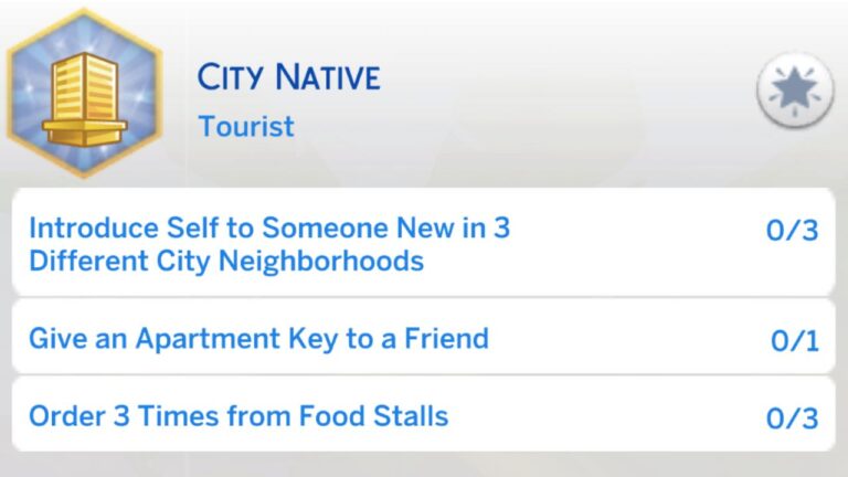 The Sims 4 City Native Aspiration