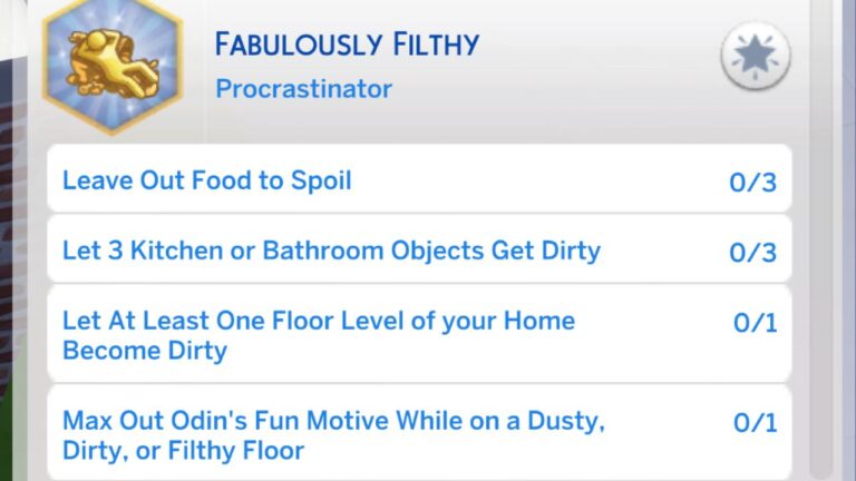 The Sims 4 Fabulously Filthy Aspiration