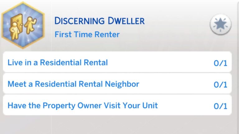 The Sims 4 Discerning Dweller Aspiration