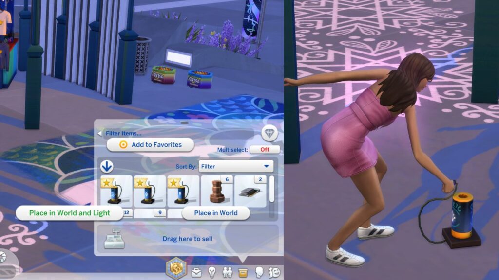 A screenshot from The Sims 4 showing how to light fireworks at the humor and hijinks festival
