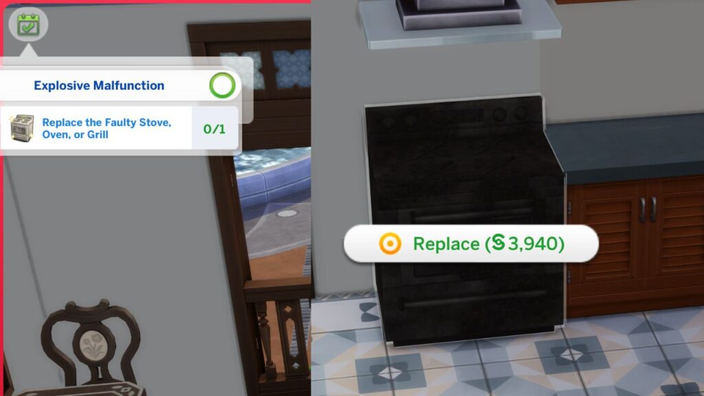 A screenshot from The Sims 4 showing a tenant emergency
