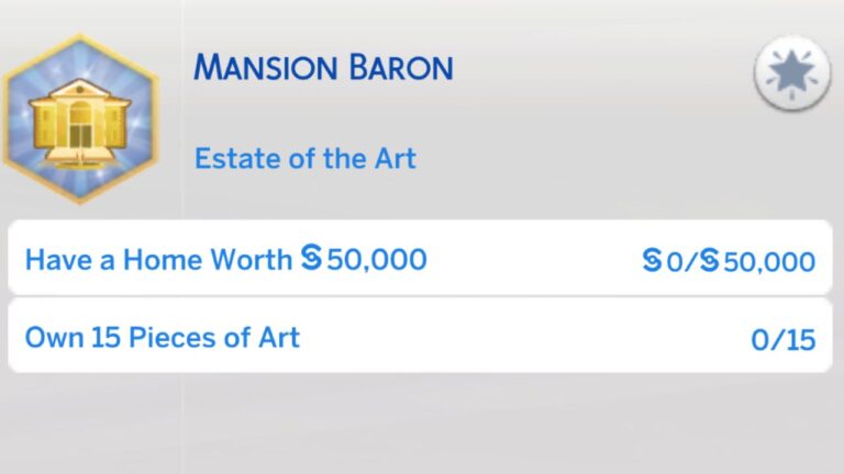 The Sims 4 Mansion Baron Aspiration