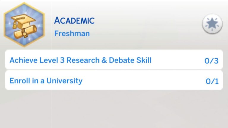 The Sims 4 Academic Aspiration