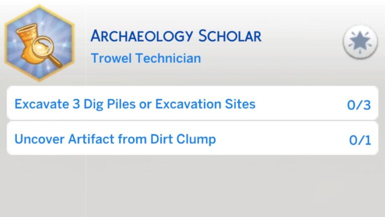 The Sims 4 Archaeology Scholar Aspiration