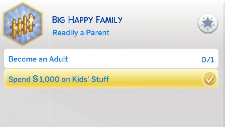 The Sims 4 Big Happy Family Aspiration