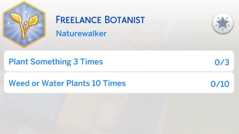 The Sims 4 Freelance Botanist Aspiration