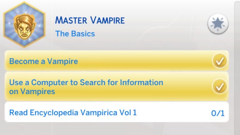 The Sims 4 Master Vampire Aspiration