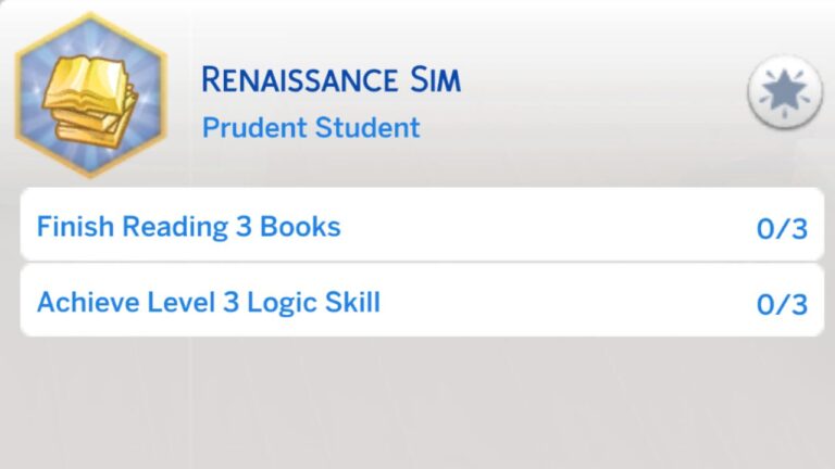 The Sims 4 Renaissance Sim Aspiration