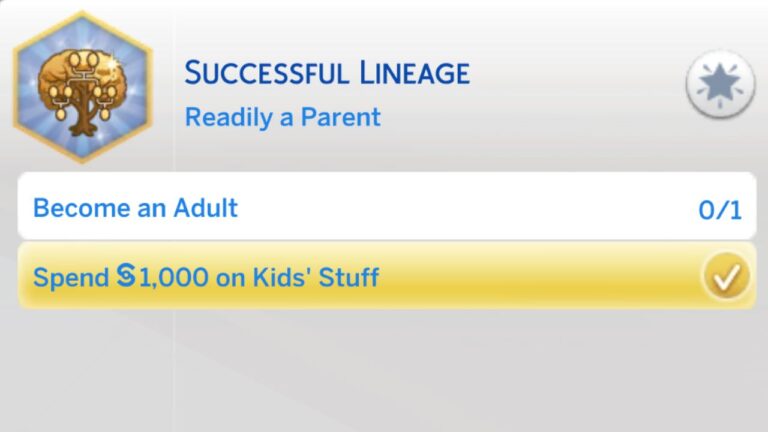 The Sims 4 Successful Lineage Aspiration