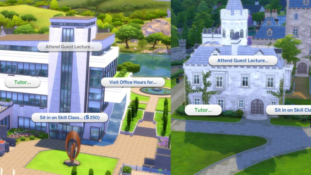 A screenshot from the sims 4 showing how to tutor other sims
