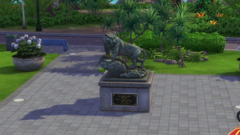 A screenshot from The Sims 4 showing the Statue you need to view