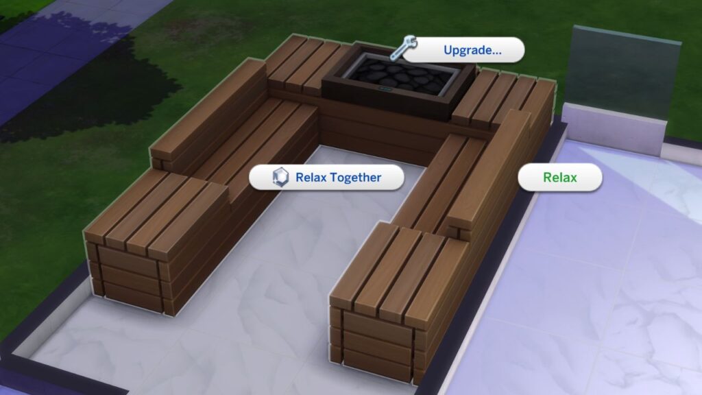 A screenshot from The Sims 4 showing how to relax in a sauna at a spa 