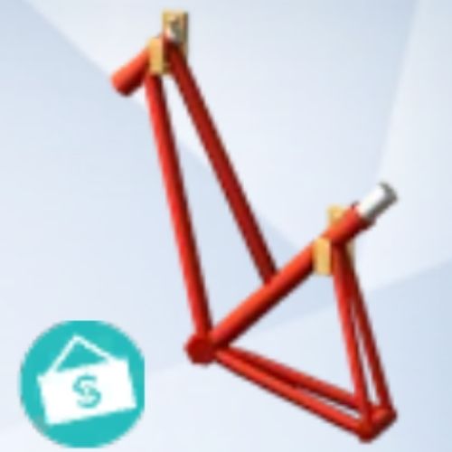 A screenshot from The Sims 4 with a grey background and a bicycle frame