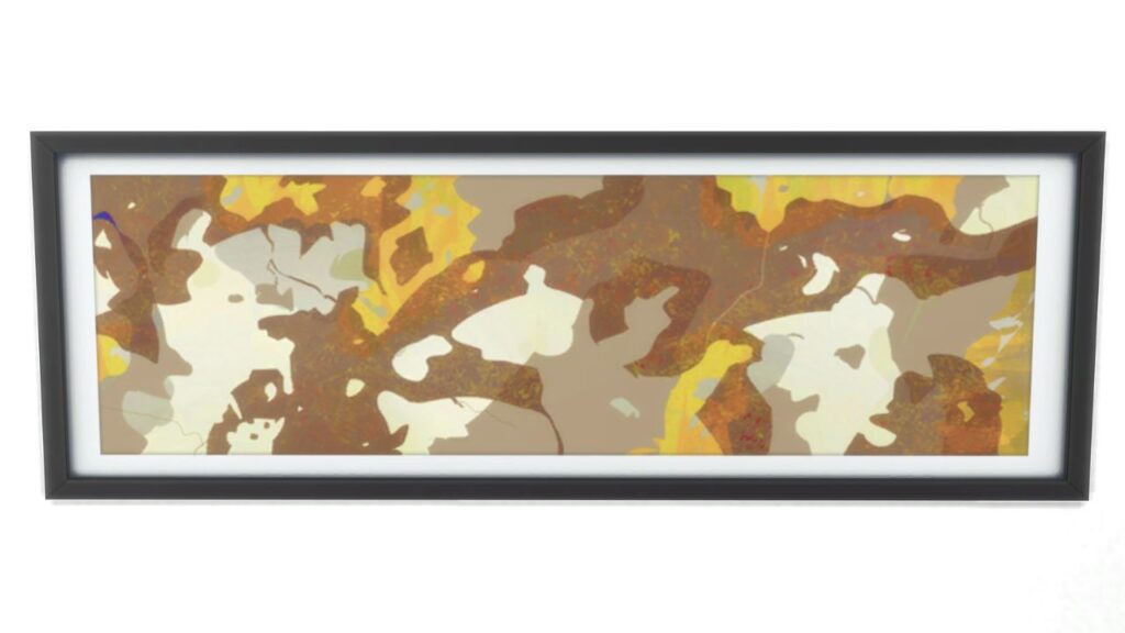 A screenshot from The Sims 4 of a black frame with an image of something under a microscope 