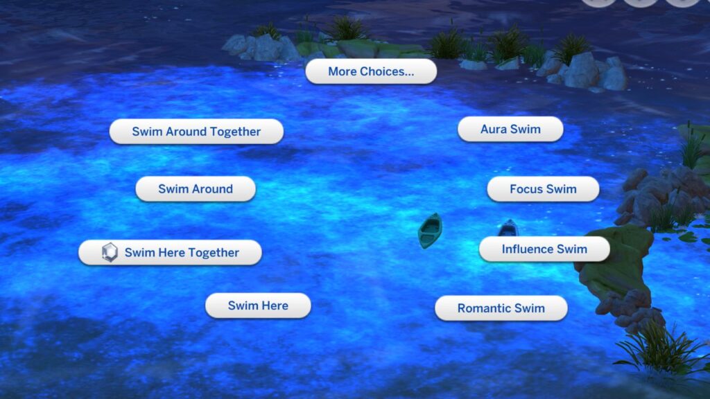 A screenshot from The Sims 4 showing the interactions with the Gibbi Point wanted during glow and flow 