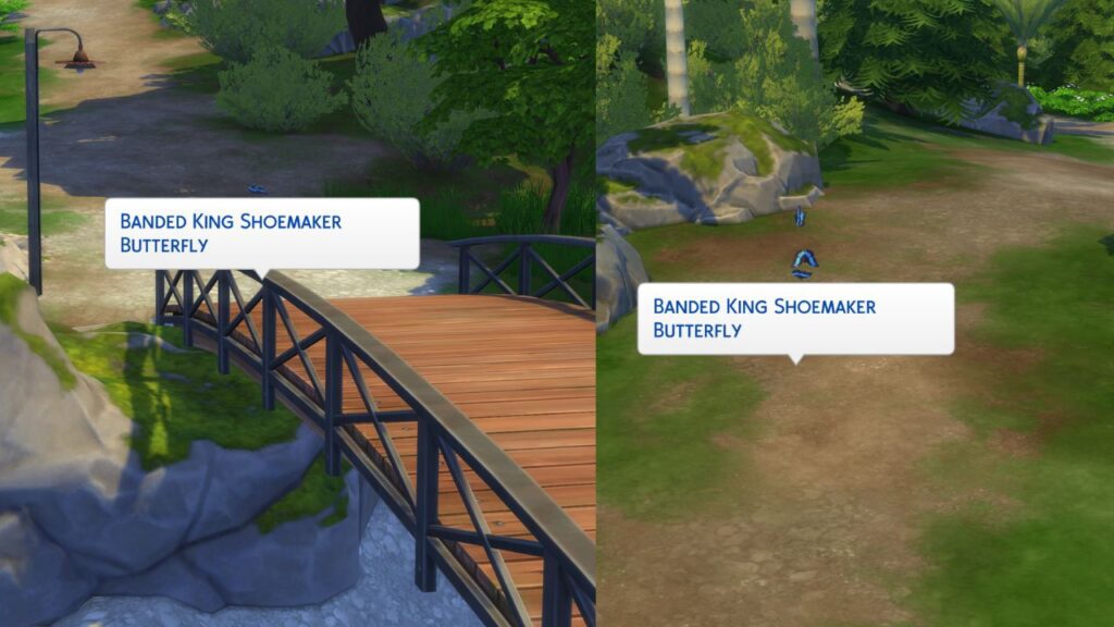 A screenshot from The Sims 4 showing the two locations for the banded king shoe maker