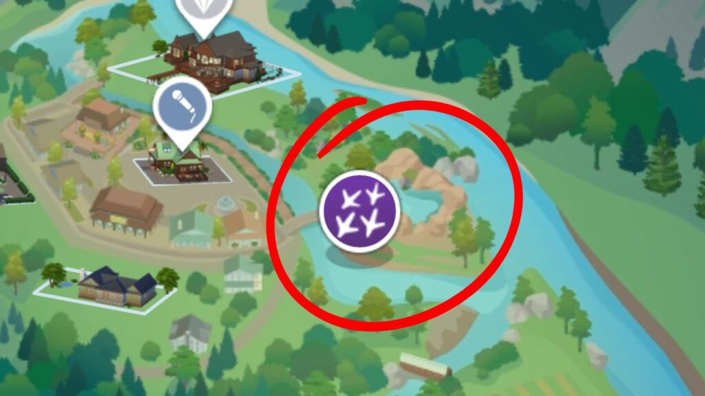 A screenshot from The Sims 4 showing the location of the electric lagoon
