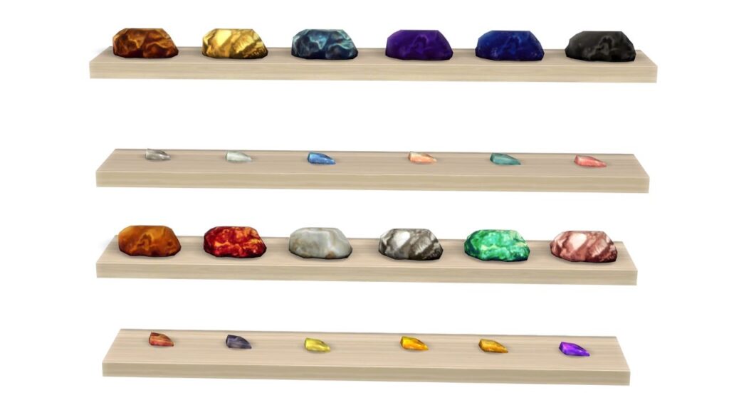 A screenshot from The Sims 4 showing the entire metals collection