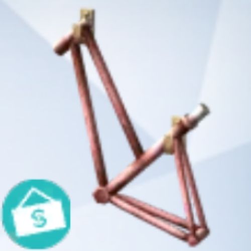A screenshot from The Sims 4 with a grey background and a bicycle frame
