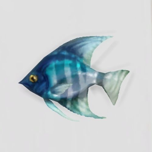 A screenshot from The Sims 4 showing a white floor with an angelfish