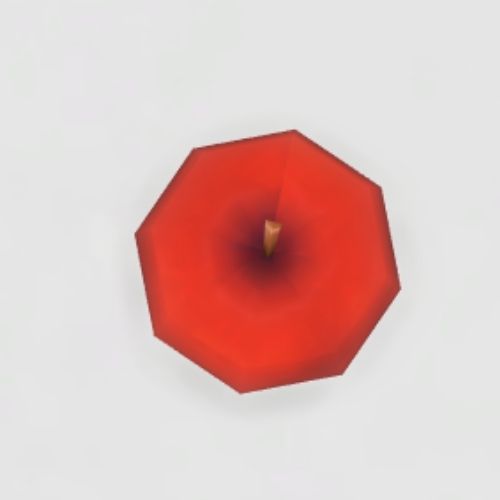 A screenshot from The Sims 4 showing a top down view of an apple