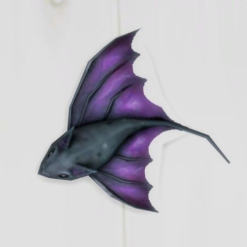 A screenshot from The Sims 4 showing a white floor with a batfish