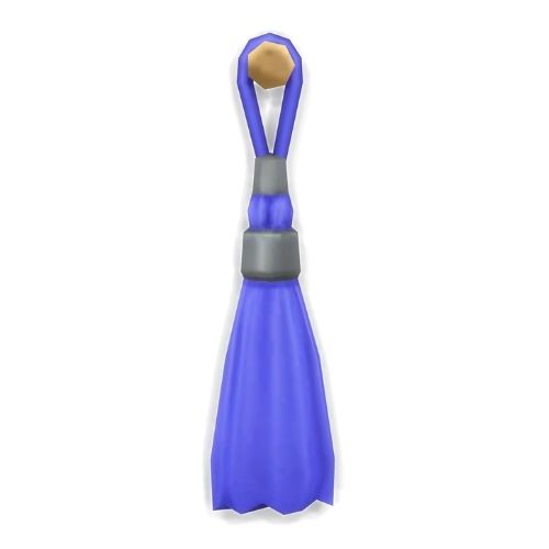 A screenshot from The Sims 4 showing a blue tassel hanging on a white wall 