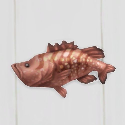 A screenshot from The Sims 4 showing a white floor with a celestial grouper fish