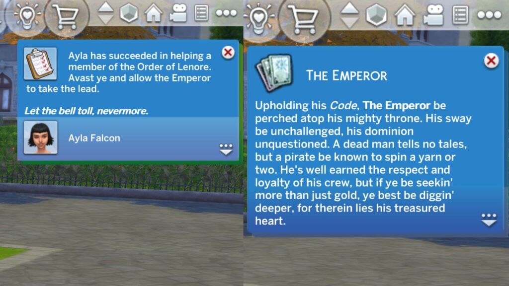 A screenshot from The Sims 4 showing the reward for the small things favor