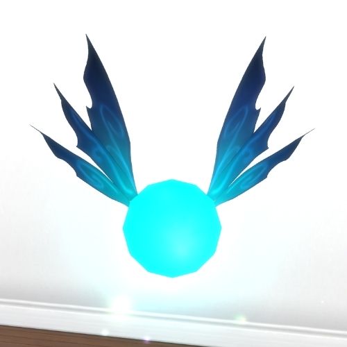 A screenshot from The Sims 4 showing a flying orb with wings