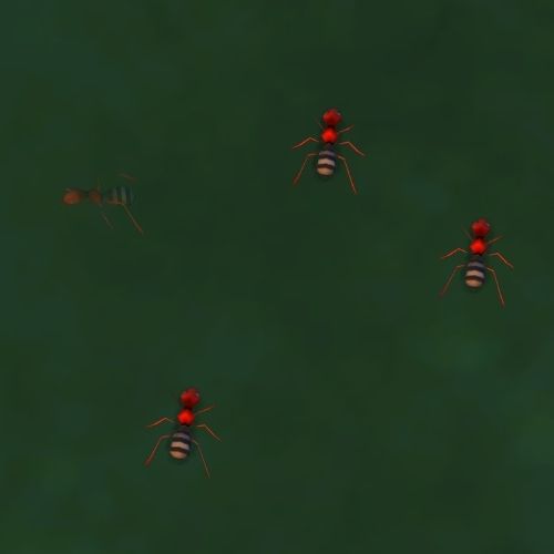 A screenshot from The Sims 4 showing a group of fire ants