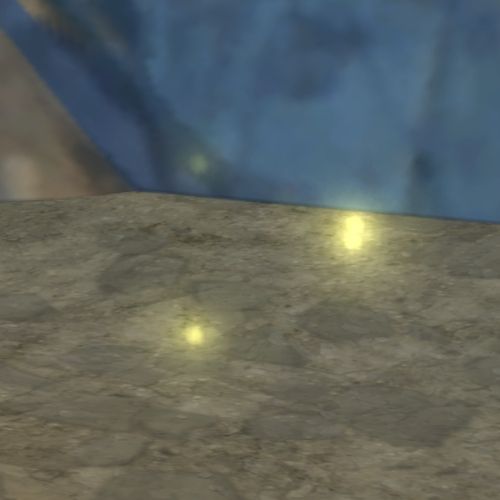 A screenshot from The Sims 4 showing three fireflies