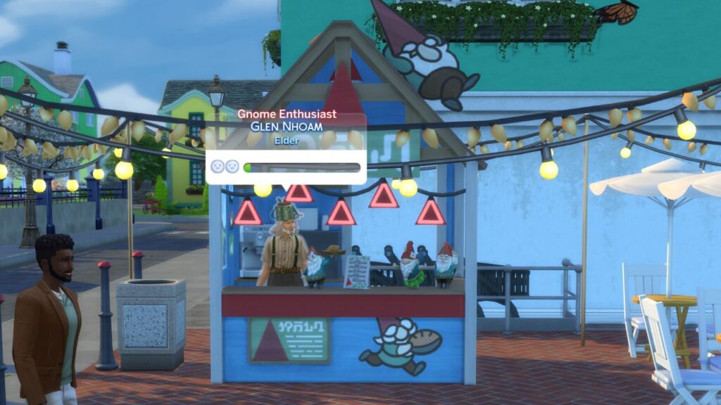 A screenshot from The Sims 4 showing where to find the gnome enthusiast