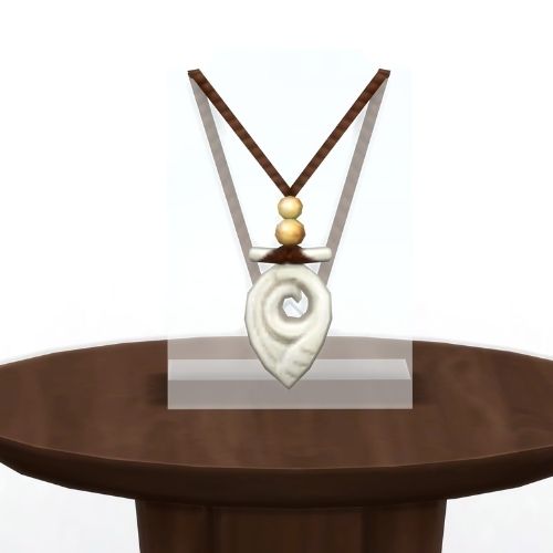 A screenshot from The Sims 4 showing a brown table with The Heart of Sulani in white