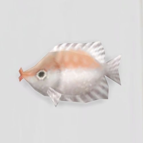 A screenshot from The Sims 4 showing a white floor with a kissing gourami