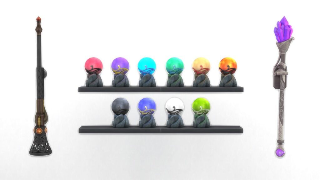 A screenshot from The Sims 4 showing the magical artifacts collection