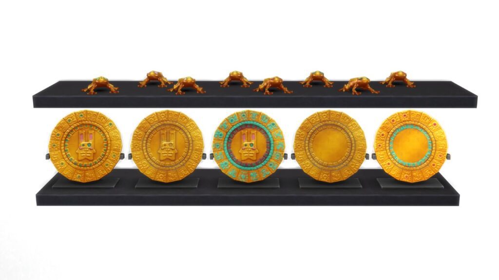 A screenshot from The Sims 4 showing the entire omiscan treasure collection