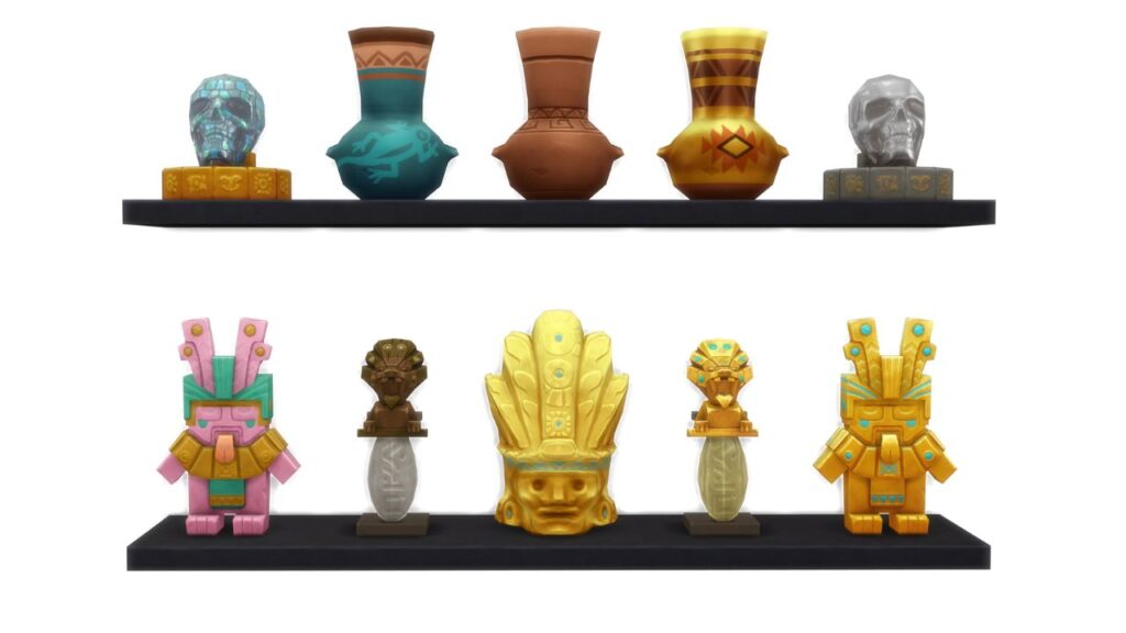 A screenshot from The Sims 4 showing the omiscan artifacts collection