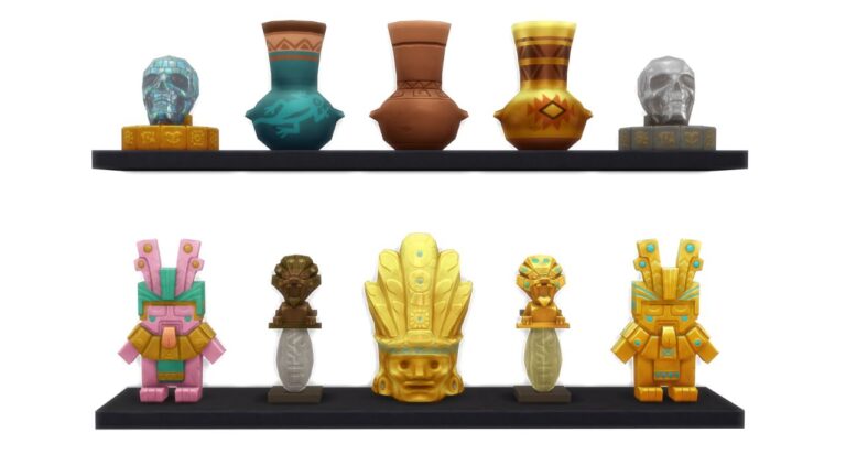 A screenshot from The Sims 4 showing the omiscan artifacts collection