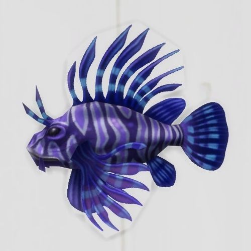 A screenshot from The Sims 4 showing a white floor with a scorpionfish