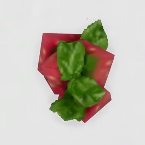A screenshot from The Sims 4 showing a top down view of a strawberry